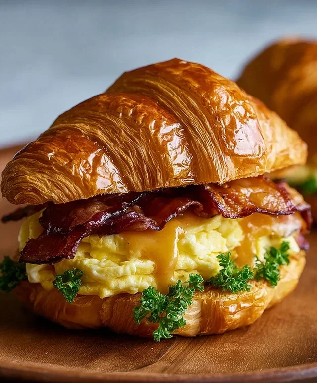 Killer Maple Mustard Croissant Breakfast Sandwiches