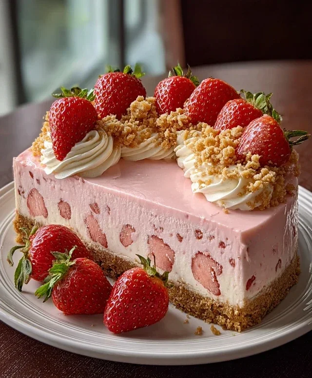 Strawberry Crunch Pink Cheesecake