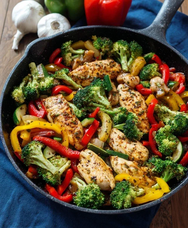 Healthy Chicken and Vegetables Skillet