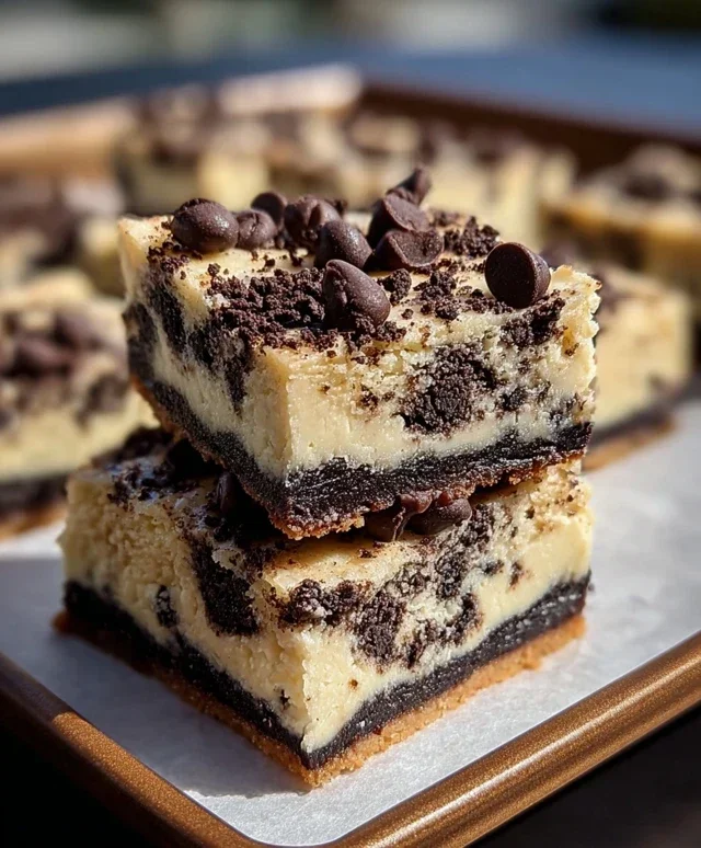 Chocolate Chip Oreo Cheesecake Bars