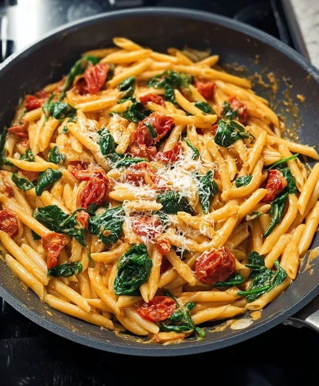One-Pot Spinach Tomato Pasta