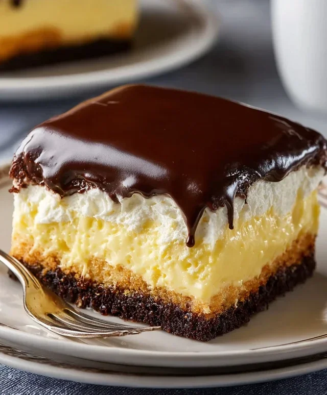 Boston Cream Poke Cake