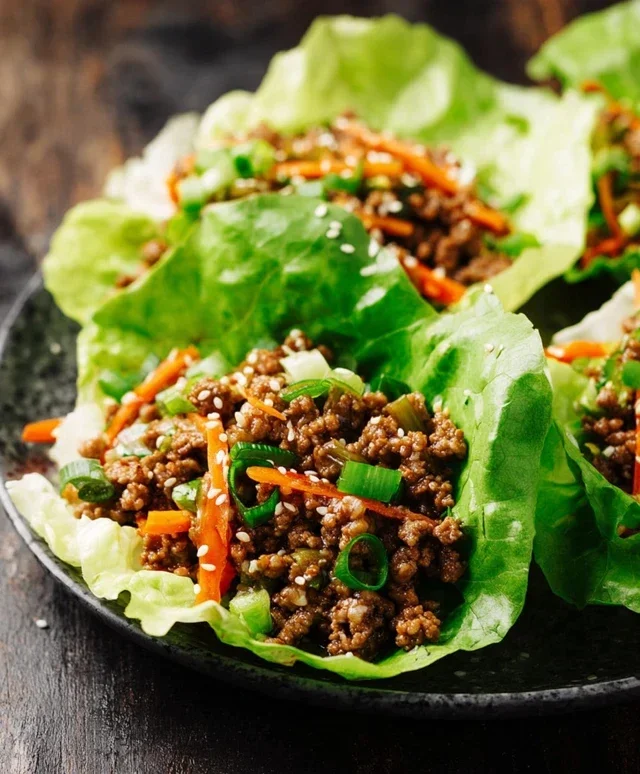 Asian Style Ground Beef Lettuce Wraps