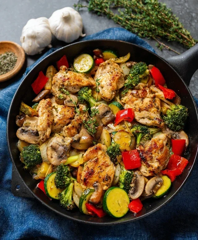 Healthy Chicken and Vegetables Skillet