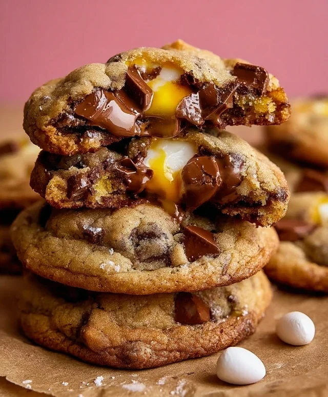Brown Butter Cadbury Creme Egg Chocolate Chip Cookies
