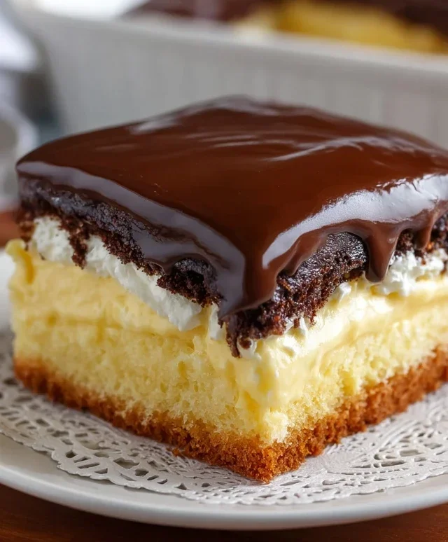 Boston Cream Poke Cake