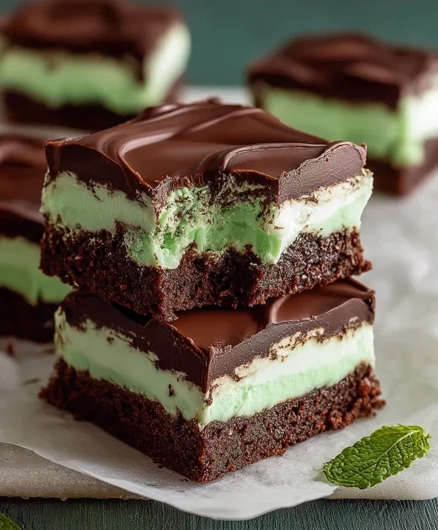 Triple-layer chocolate mint squares