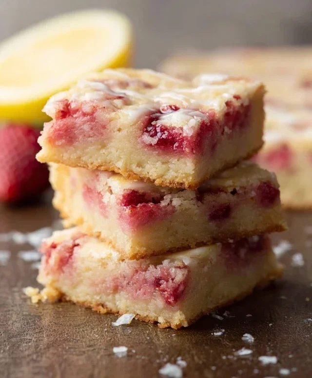 Strawberry Lemon Blondies