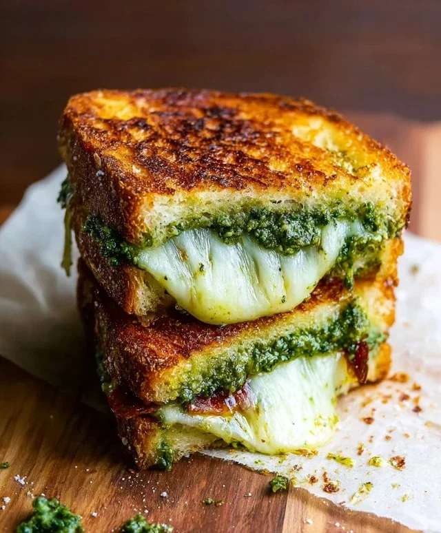 Sourdough Pesto Grilled Cheese