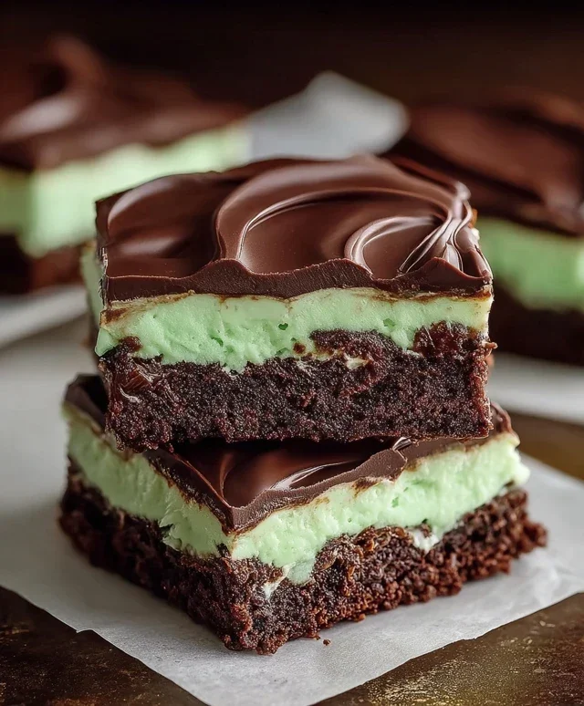 Triple-layer chocolate mint squares