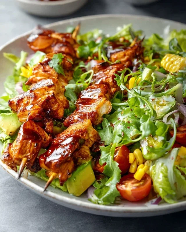 BBQ Chicken Skewer Salad