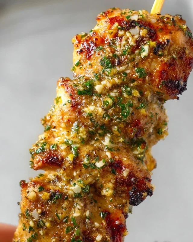 Garlic Parmesan Chicken Skewers