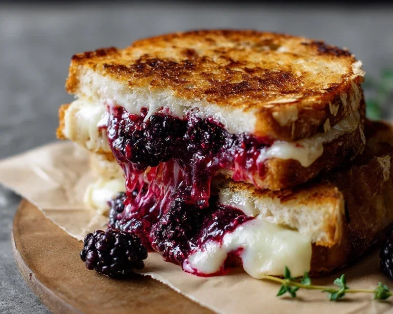 Blackberry Balsamic and Brie Grilled Cheese