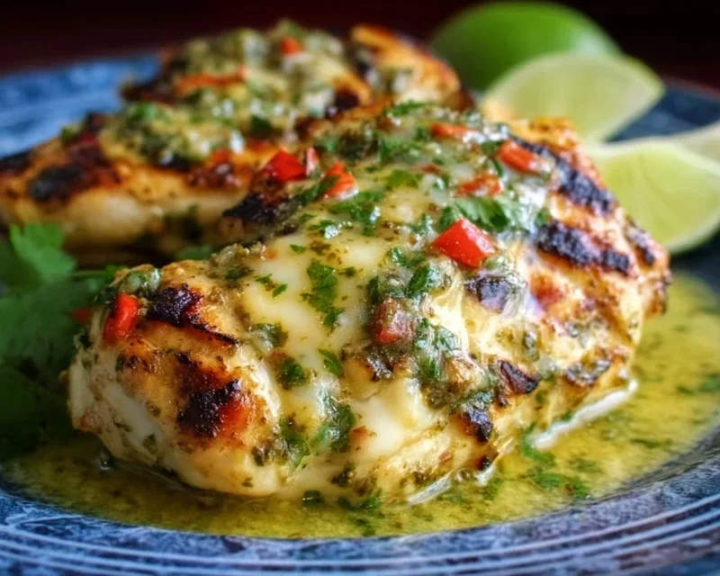 Grilled Salsa Verde Pepper Jack Chicken
