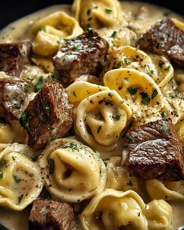 Cracked Garlic Steak Tortellini in Creamhouse Sauce Bliss