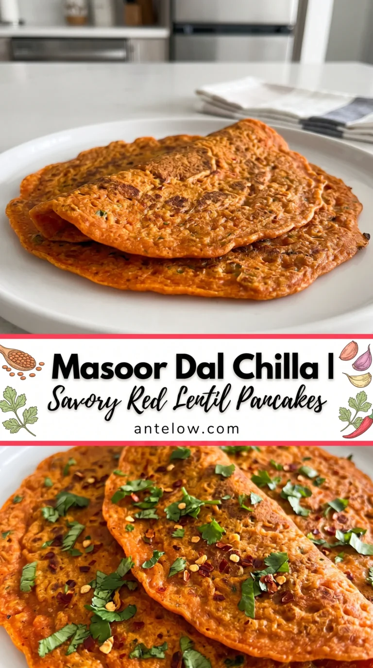 Masoor Dal Chilla | Savory Red Lentil Pancakes
