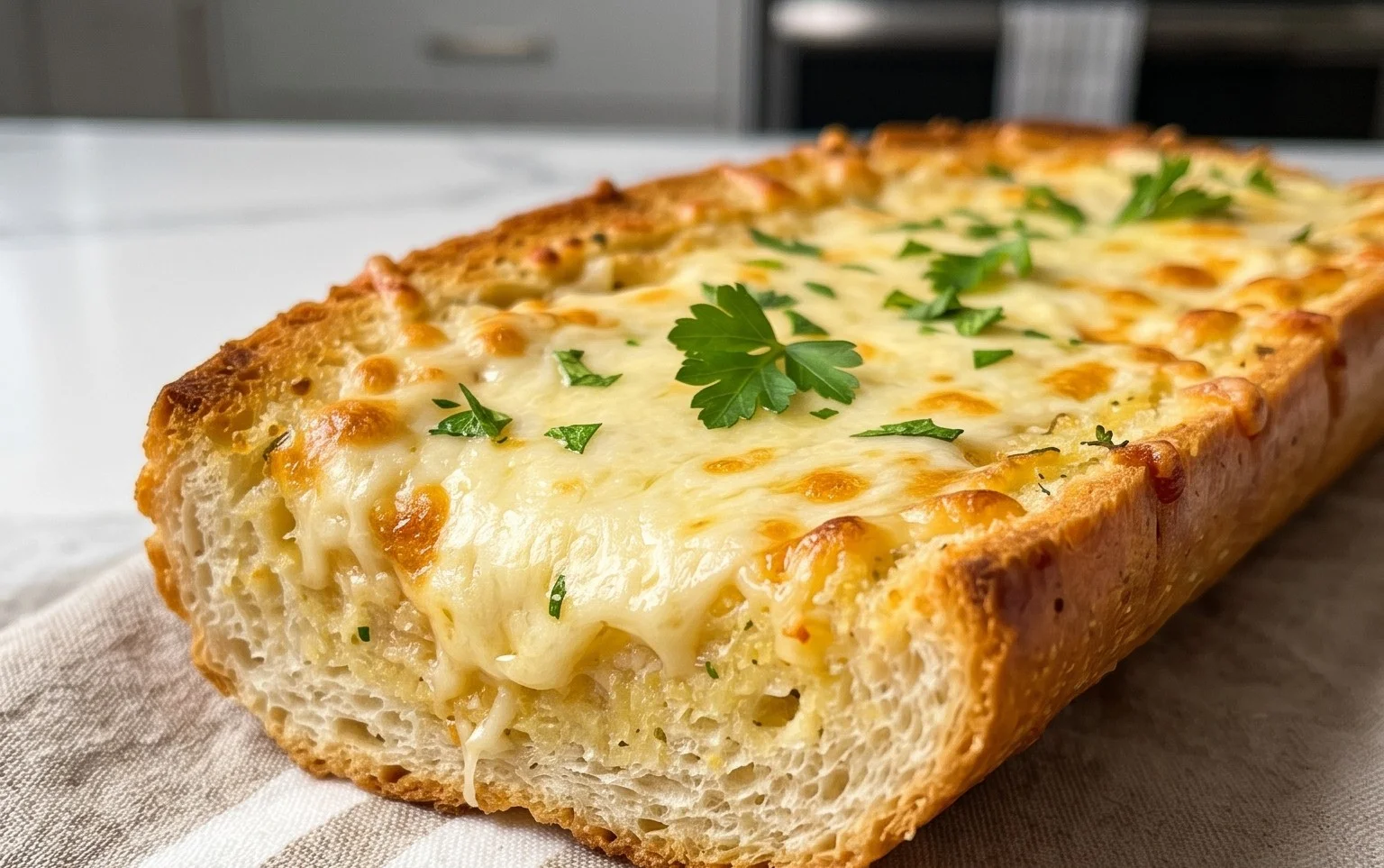 BEST CHEESY GARLIC BREAD RECIPE