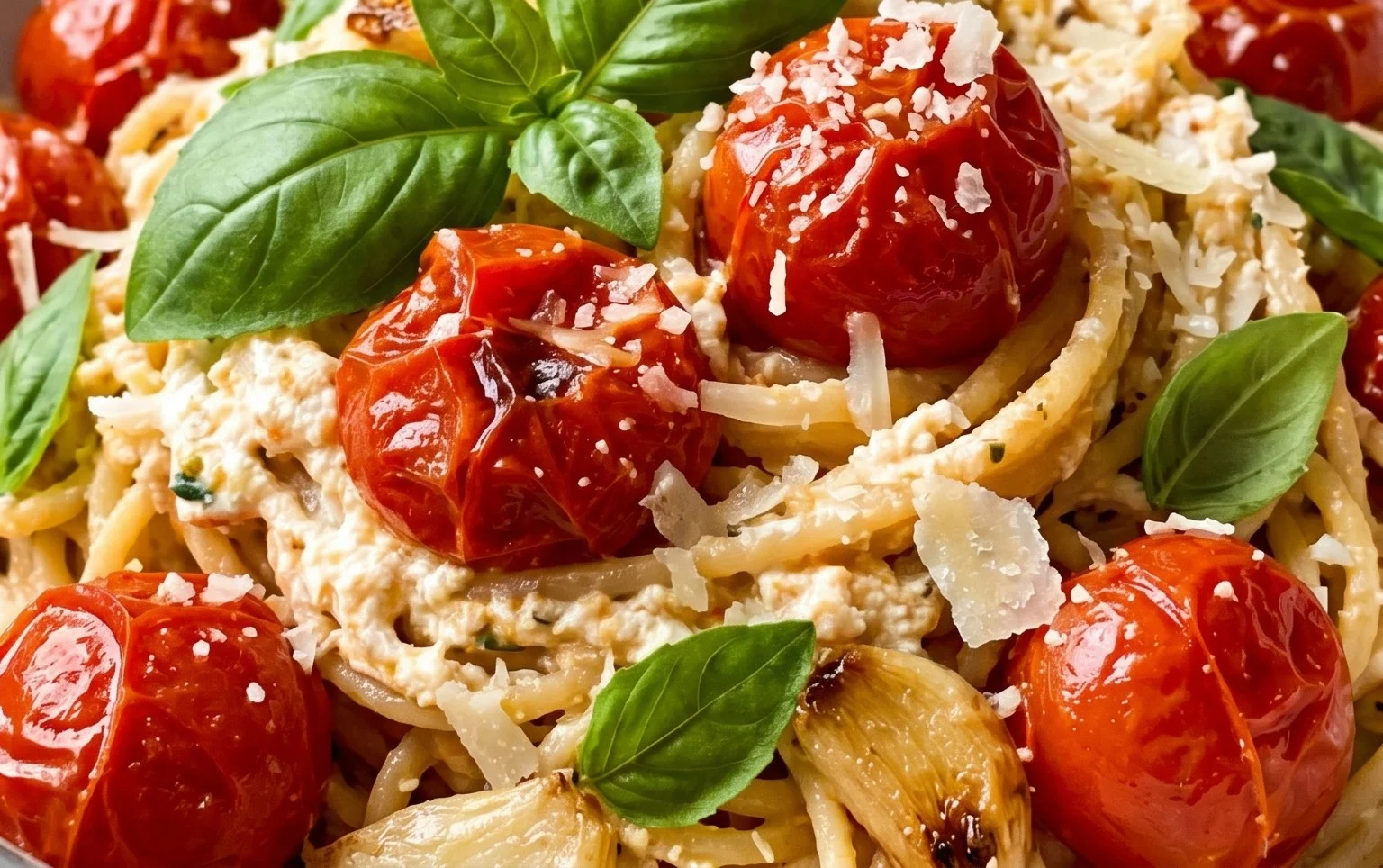 Roasted Tomato and Garlic Ricotta Pasta