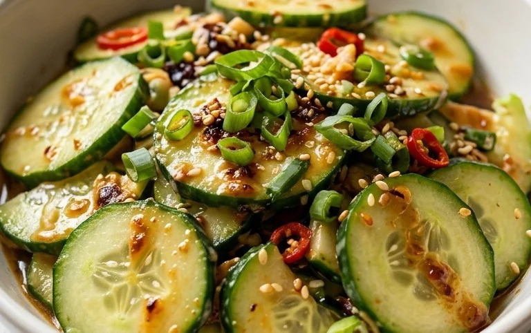 Creamy Asian Cucumber Salad Bowl