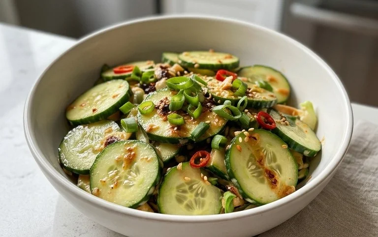 Creamy Asian Cucumber Salad Bowl