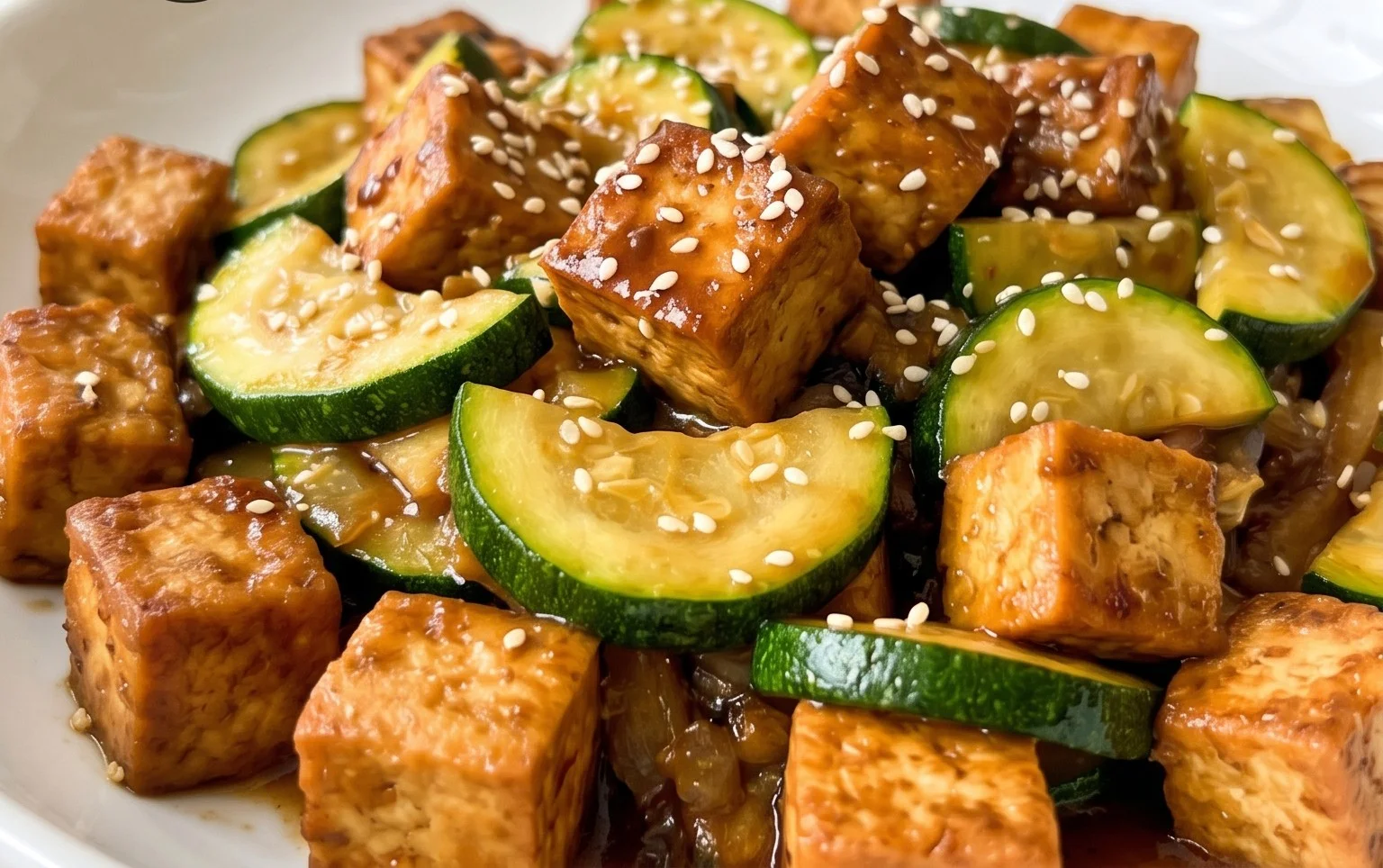 Zucchini Stir Fry With Tofu (Vegan)