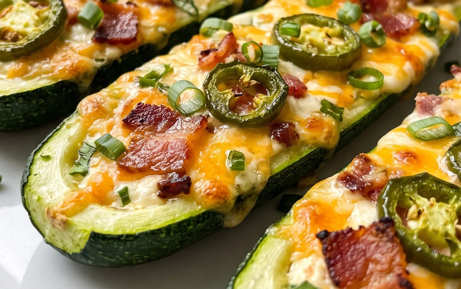 Jalapeno Popper Zucchini Boats