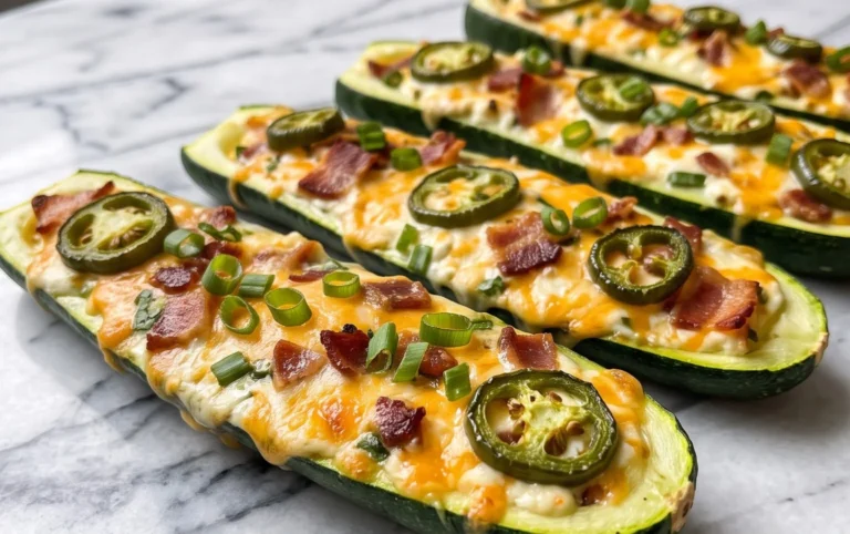 Jalapeno Popper Zucchini Boats