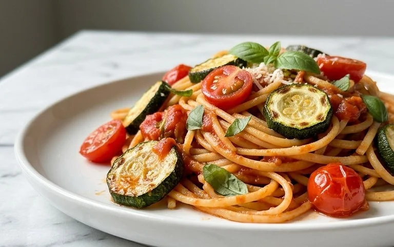 Healthy Tomato Zucchini Pasta