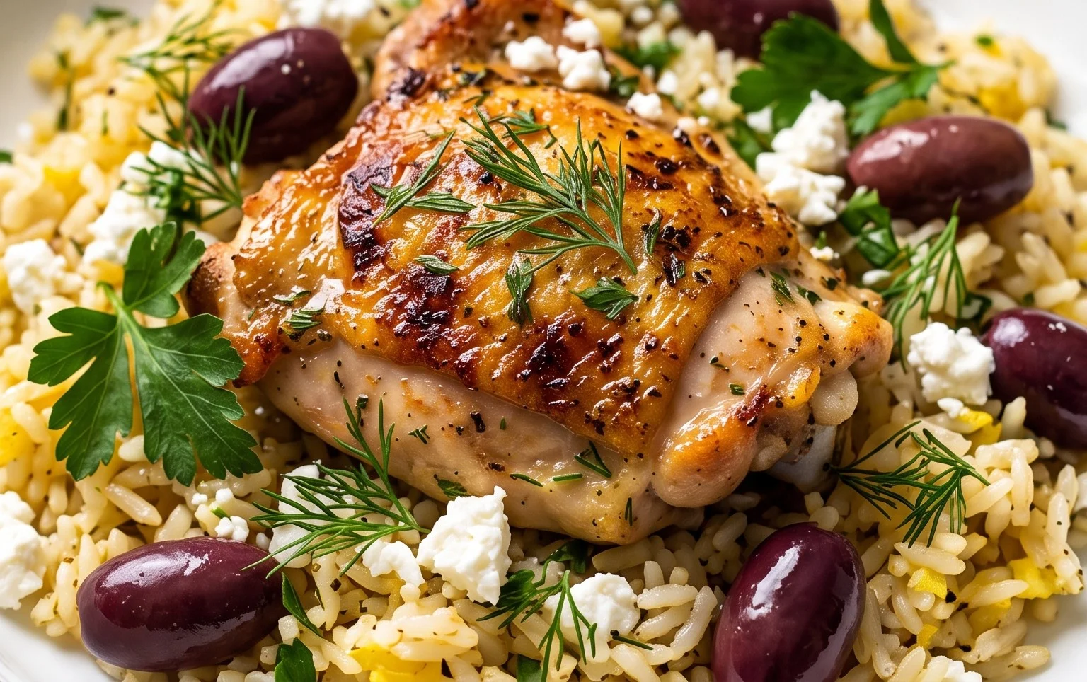 Greek Chicken and Lemon Rice (30 Minutes, One-Pot)