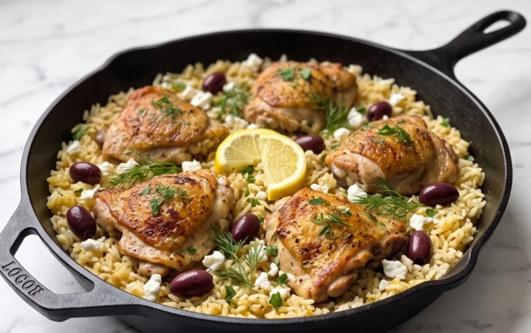 Greek Chicken and Lemon Rice (30 Minutes, One-Pot)