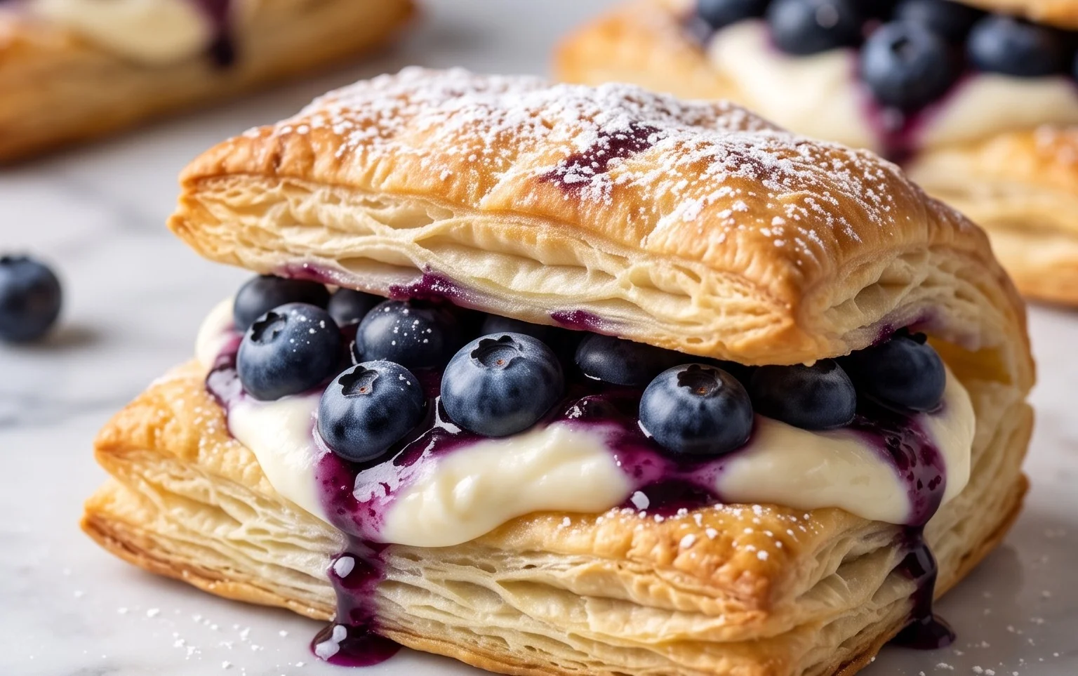 Blueberry Cream Cheese Puff Pastry