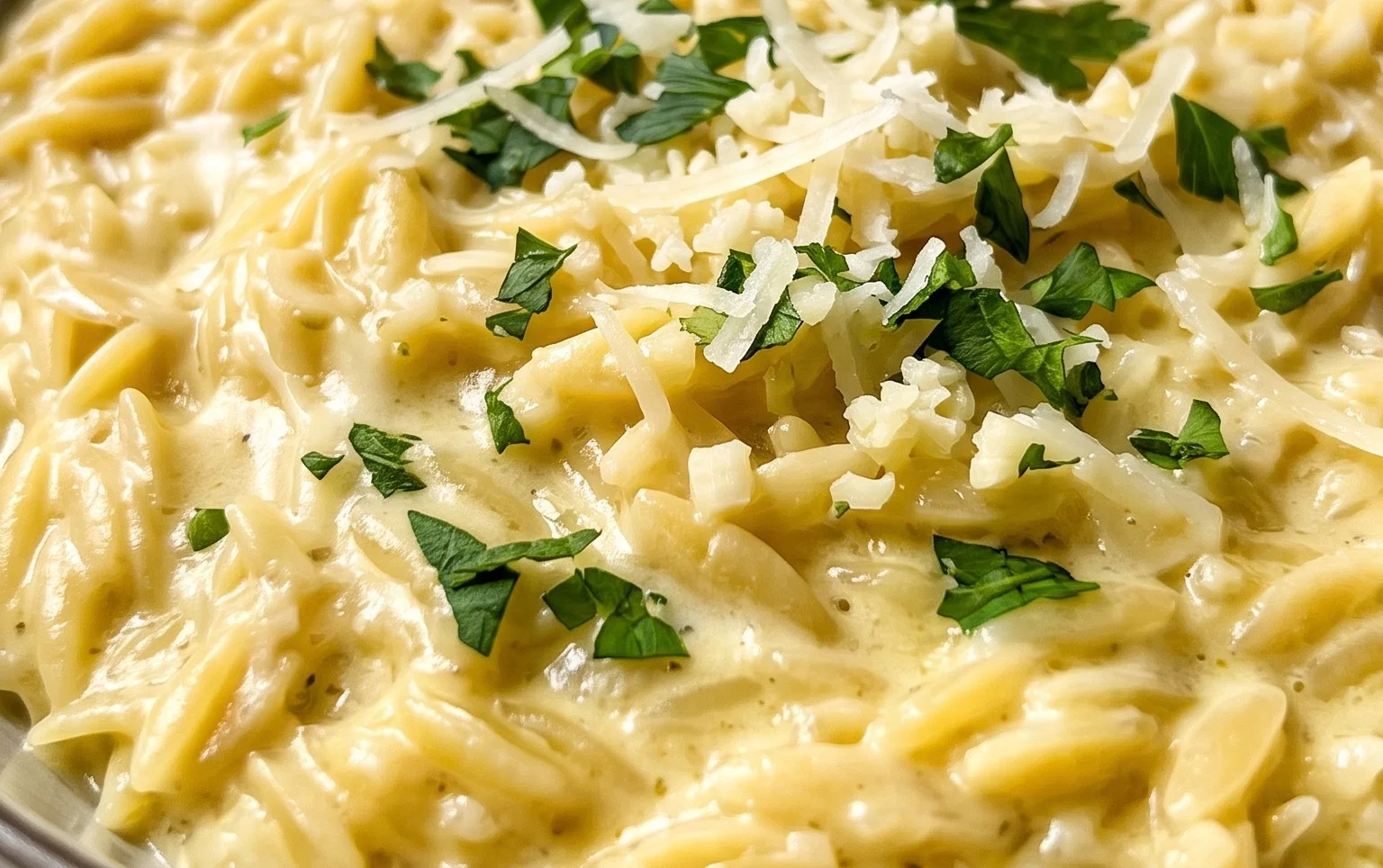 Creamy Garlic Parmesan Orzo