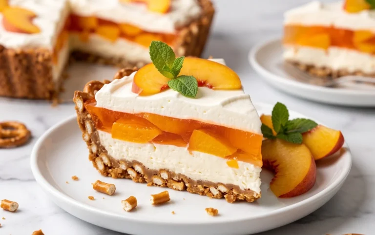Peach Pretzel Salad Dessert