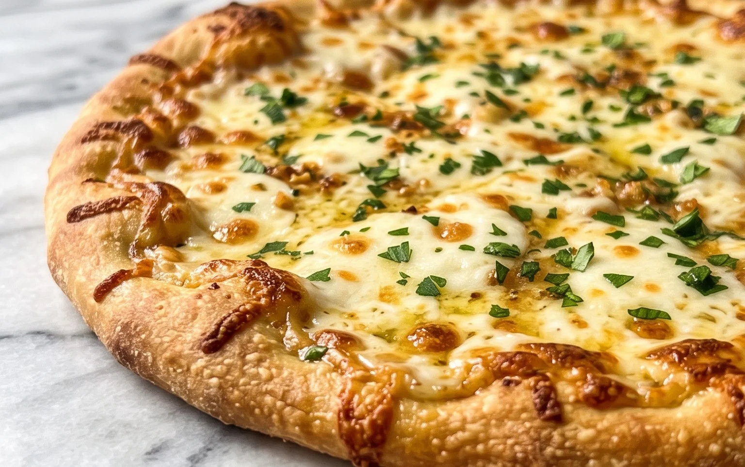 buttery garlic pizza