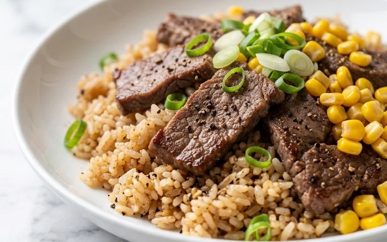 Beef Pepper Rice Bowl is a delicious meal option.