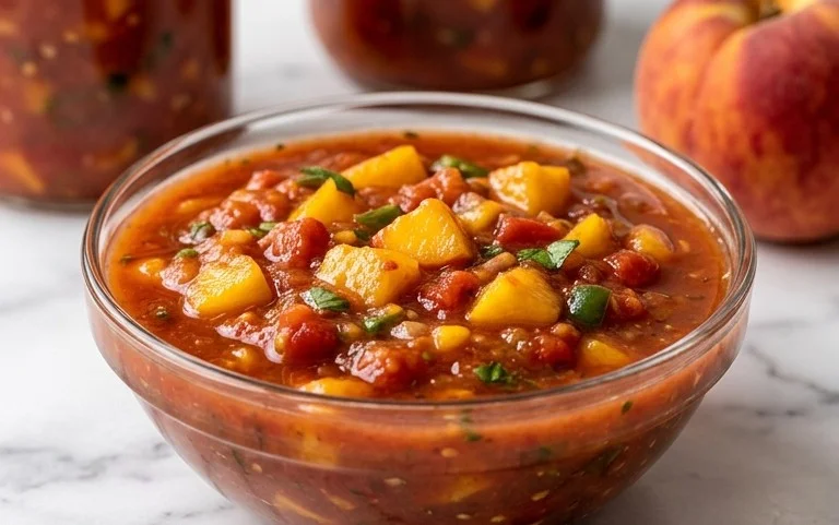Sweet & Spicy Peach Salsa Canning Recipe