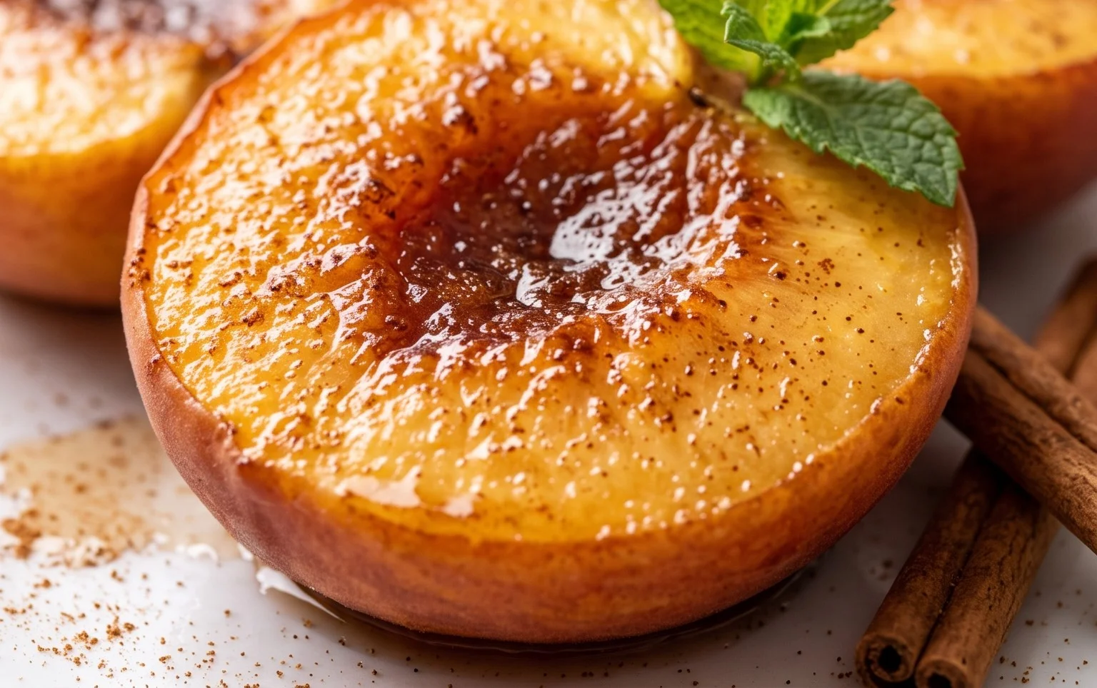 Cinnamon Sugar Baked Peaches