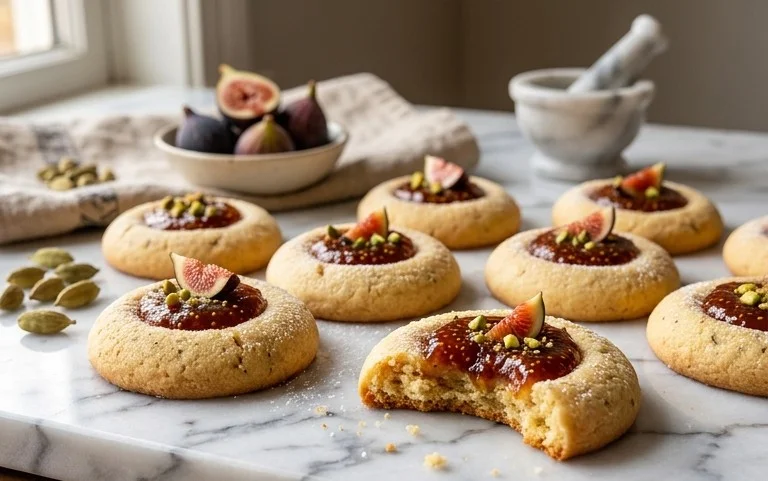 Cardamom Fig Thumbprint Cookies