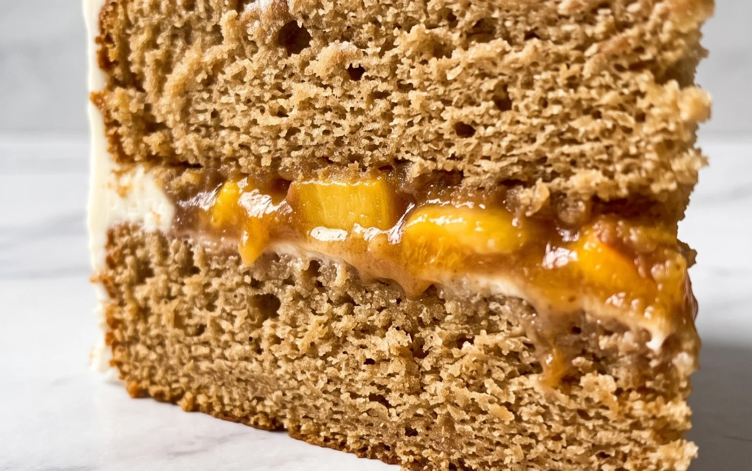 Brown Sugar Layer Cake with Peach Filling
