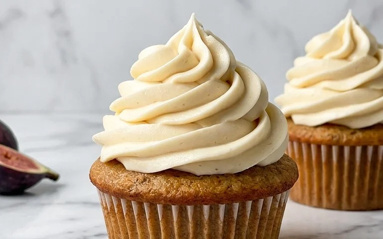 Fig Cupcakes with Honey Cream Cheese Frosting